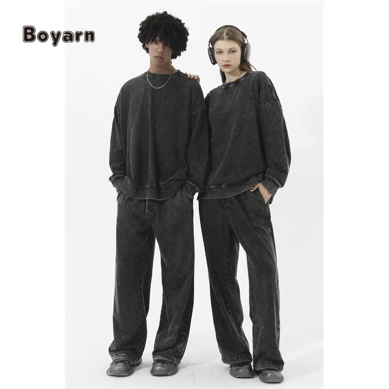 T-shirt - Manufacturer 350GSM 100%Cotton Oversized Men's Snowflake Wash Custom