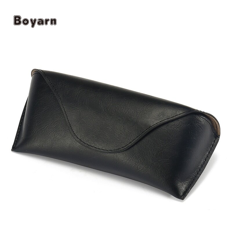 Glasses Case - Manufacturer HKBY014 173x75x40mm Black PU Custom Logo Unisex