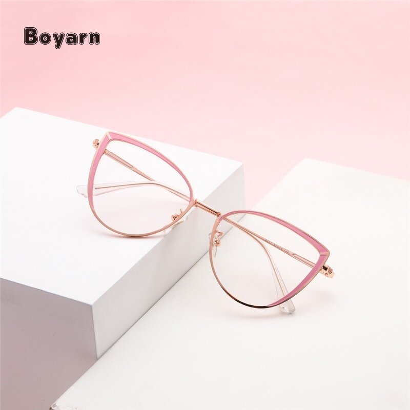 Eyeglasses - Manufacturer Women's Metal Anti-Blue Light Luxury Optical Frames