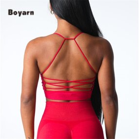 Crop Top - Manufacturer Women's Seamless Cross Back High Elastic Activewear Bra