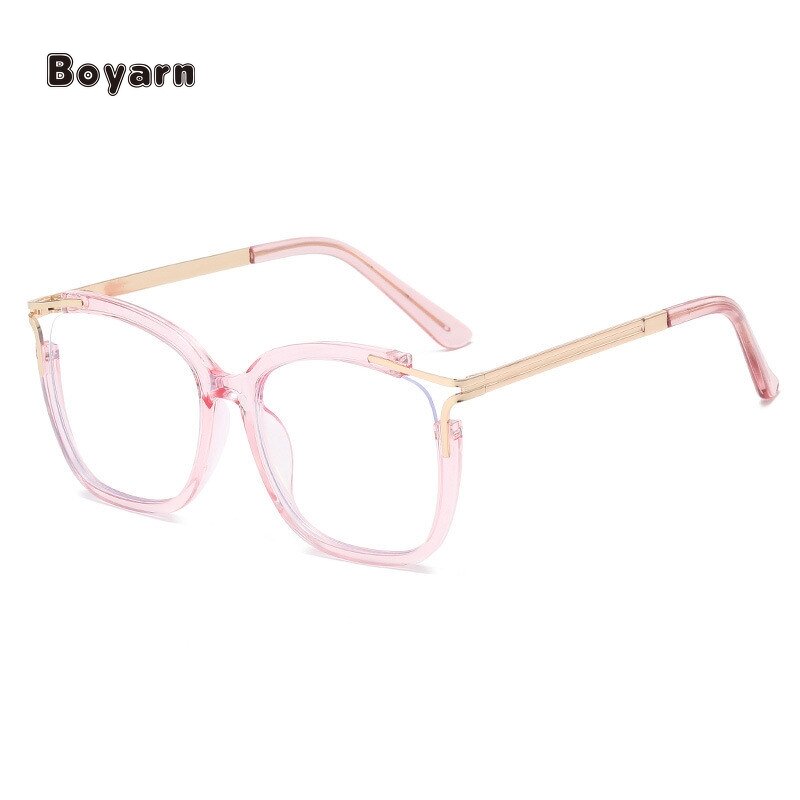 Eyeglasses - Manufacturer Women's TR90 Metal Big Frame Anti-Blue Light Computer