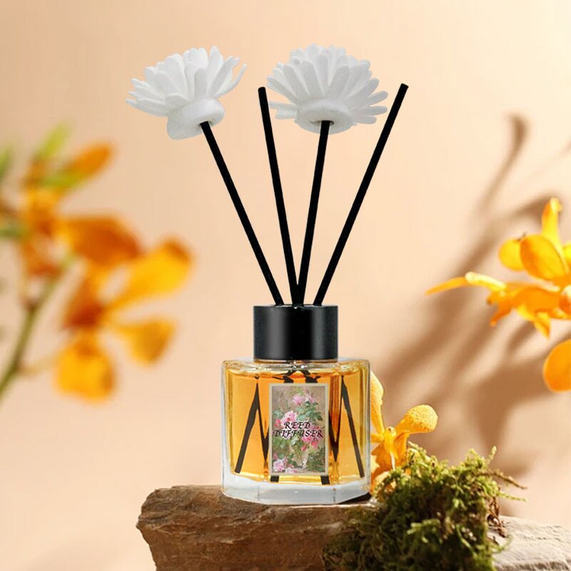 Reed Diffuser Manufacturer - Custom 50ml for Hotel, Tea Tree Bamboo Scent & Green Crystal