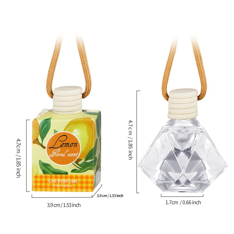 Car Air Freshener Manufacturer - 8ml Hanging Glass Diffuser, 200+ Flavors & Wooden Design