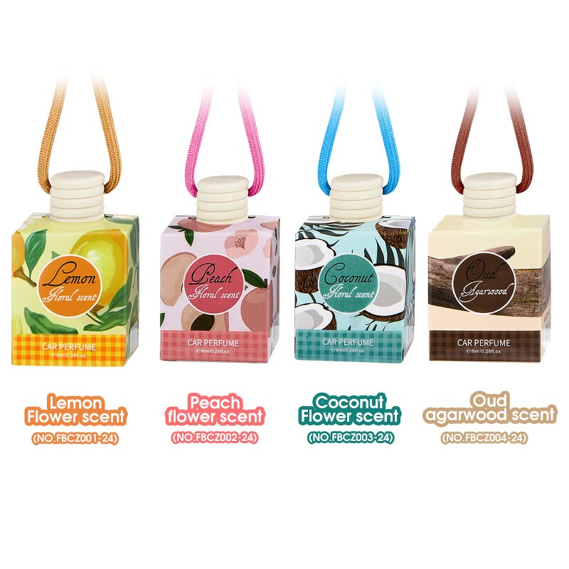 Car Air Freshener Manufacturer - 8ml Hanging Glass Diffuser, 200+ Flavors & Wooden Design