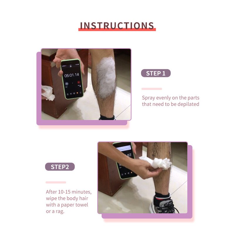 Hair Removal Spray Manufacturer - Factory 100% Natural Permanent Depilatory