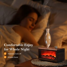 Aromatherapy Diffuser - Manufacturer Christmas Gift Flowing Flame Natural Essential Oil