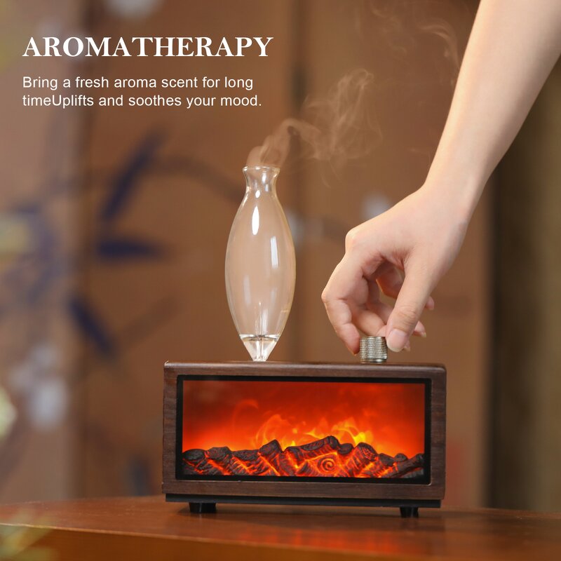 Aromatherapy Diffuser - Manufacturer Christmas Gift Flowing Flame Natural Essential Oil