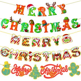 Christmas Banner Manufacturer - New Arrival Letter Pull Flag Hot Stamping