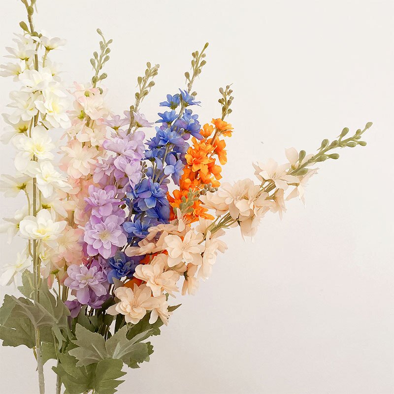 Artificial Flower Manufacturer - Real Touch Flocked Delphinium for Wedding