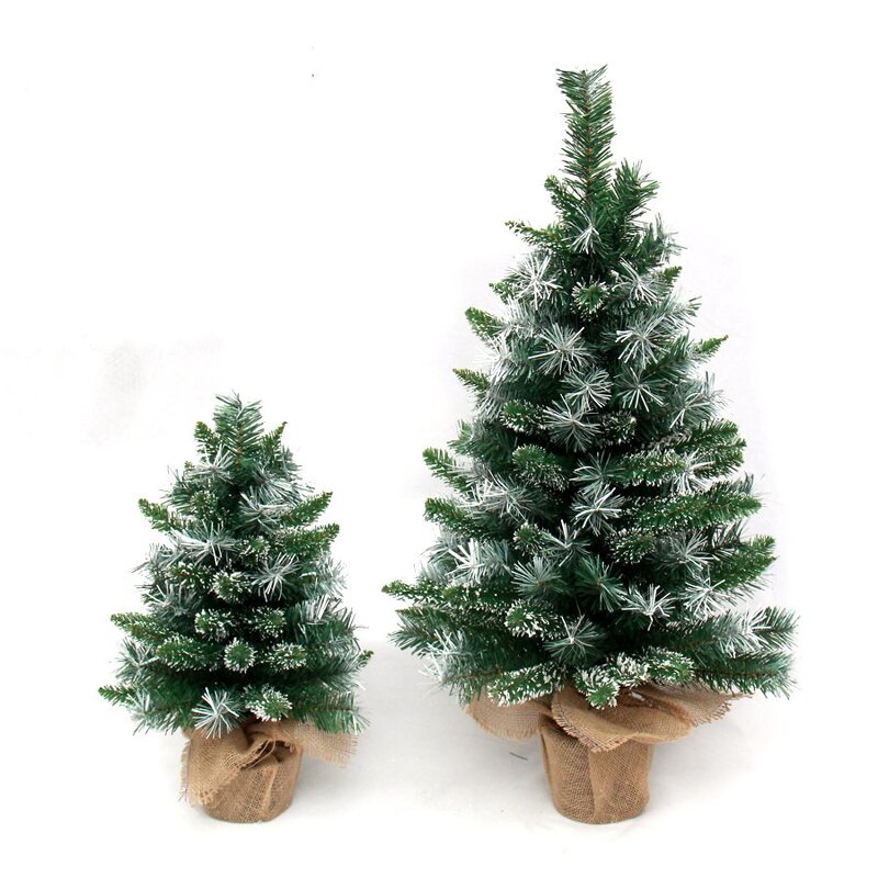 Christmas Tree Manufacturer - New Pointed White Snow Mixed Leaf Linen Mini