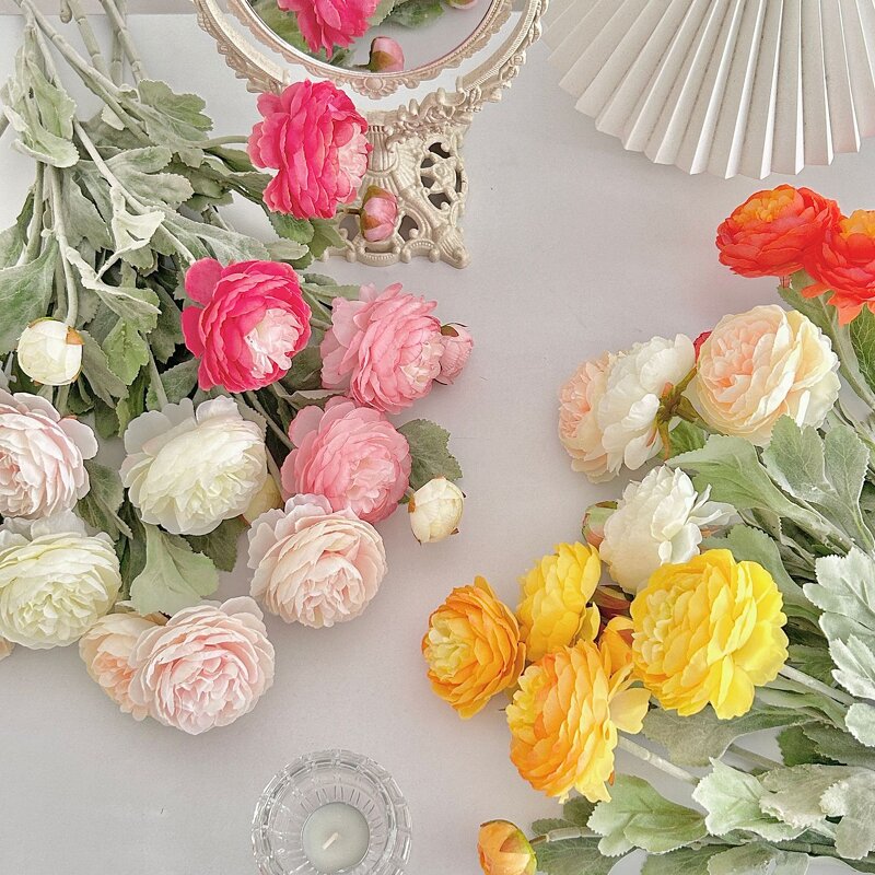 Artificial Peonies Manufacturer - Wholesale Realistic Silk 3 Heads Wedding Flowers