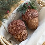 Christmas Ornaments Manufacturer - Wholesale Hanging Pinecone Acorn Handmade
