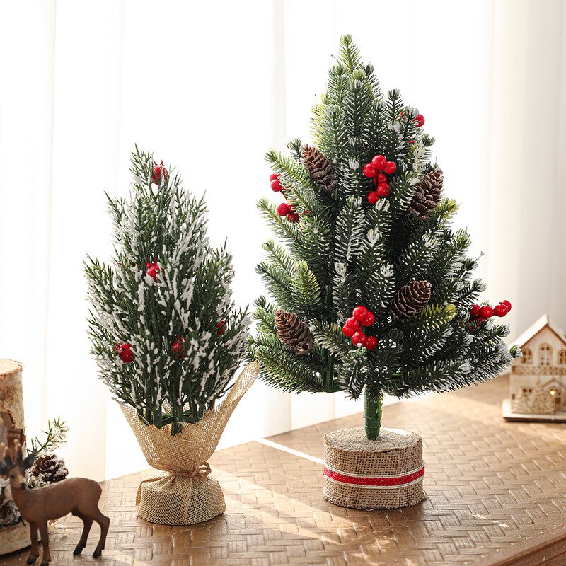 Christmas Tree Manufacturer - Plastic Simulation Green with Snow Mini Red Fruit