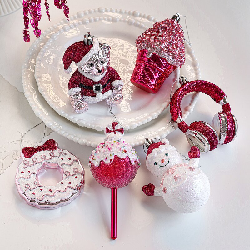 Christmas Ornament Manufacturer - Factory Direct Red Sticky Powder Plastic Cartoon