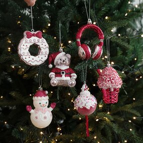 Christmas Ornament Manufacturer - Factory Direct Red Sticky Powder Plastic Cartoon