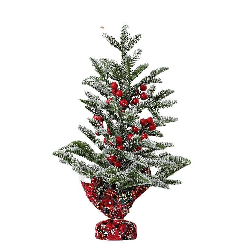 Christmas Tree Manufacturer - Mini Compact Simulation Pine Needles with Red Fruits