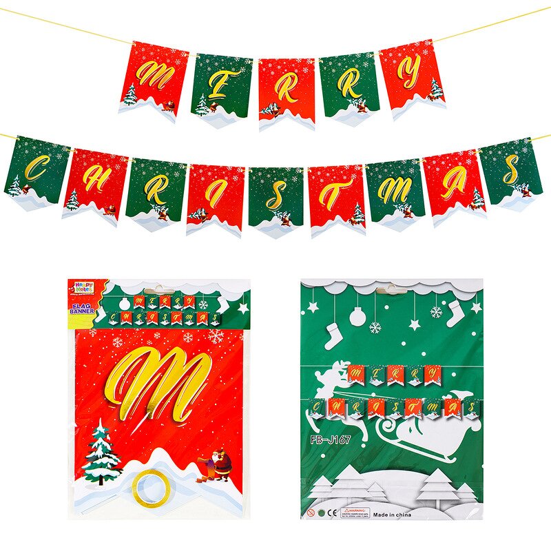 Christmas Banner Manufacturer - New Arrival Letter Pull Flag Hot Stamping