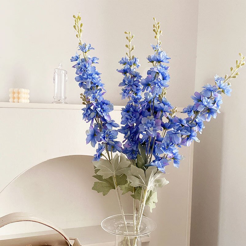 Artificial Flower Manufacturer - Real Touch Flocked Delphinium for Wedding
