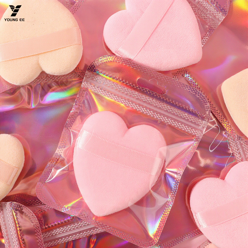 Makeup Sponge Manufacturer - Custom Printed Heart Velvet Powder Puff