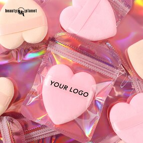 Makeup Sponge Manufacturer - Custom Printed Heart Velvet Powder Puff