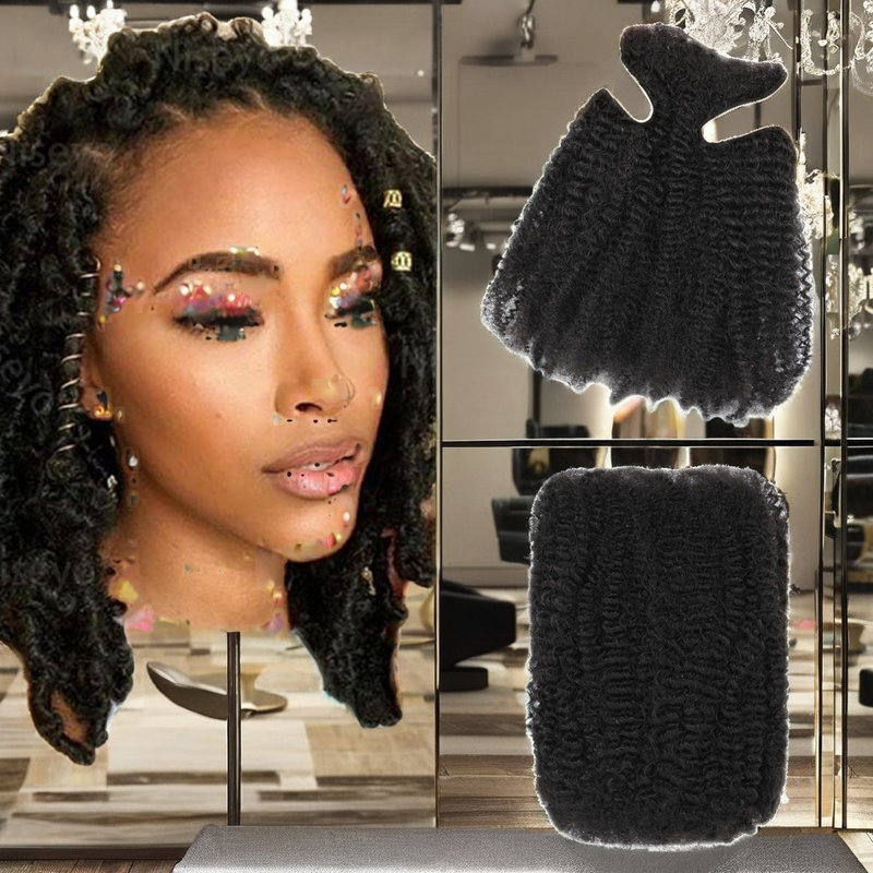 Afro Hair Extensions Manufacturer - Double Drawn Remy Crochet Virgin Kinky Bulk