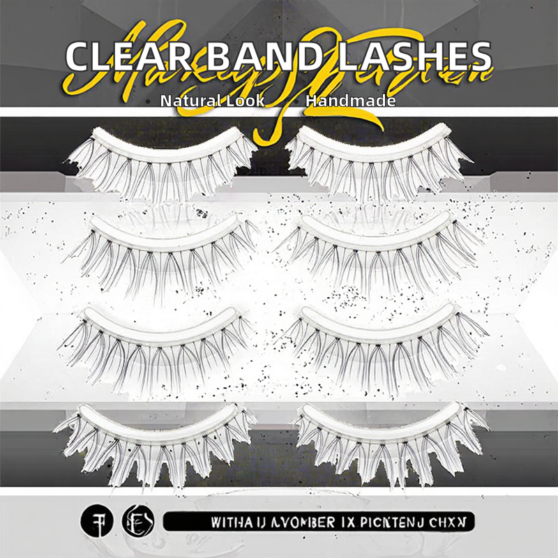 False Eyelashes Manufacturer - Private Label Natural Clear Bottom Handmade