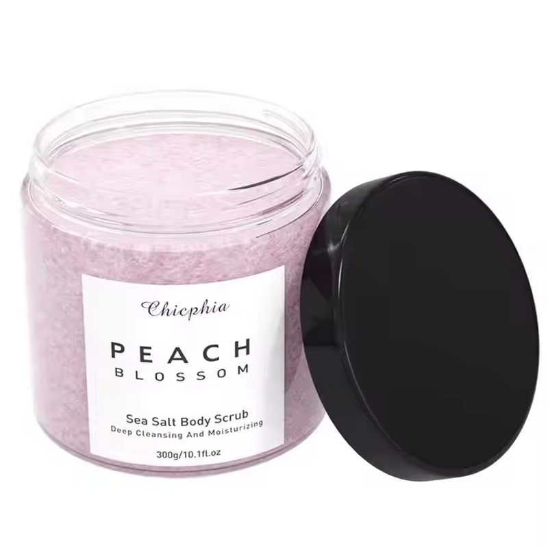 Body Scrub - Manufacturer 300G Peach Exfoliating Custom Label Scrub Jar