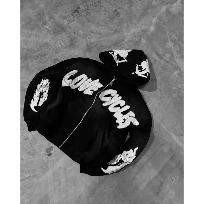 Men's Tracksuit Manufacturer - Custom Embroider Zipper Vintage Acid Wash Flare