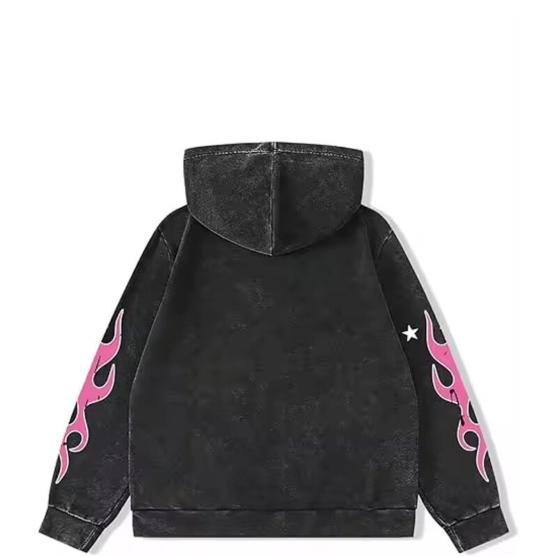 Men's Hoodie Manufacturer - Gothic Grunge Graphic 100% Cotton Zip-up Streetwear