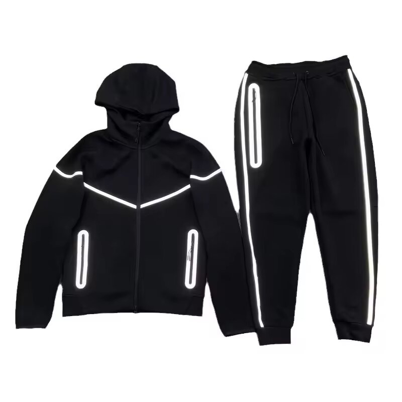 Men's Hoodie Set Manufacturer - Windrunner Tech Fleece Custom Logo Reflective