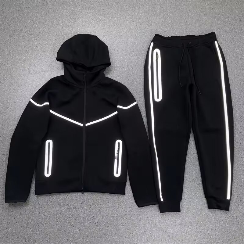 Men's Hoodie Set Manufacturer - Windrunner Tech Fleece Custom Logo Reflective