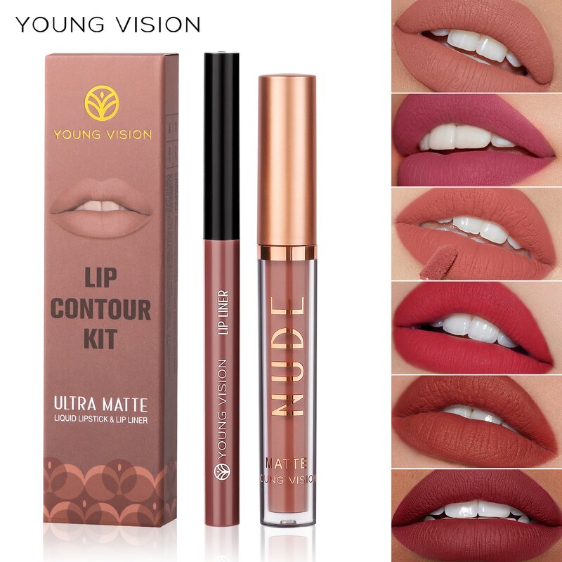 Makeup Set - Manufacturer YOUNG VISION Lip Gloss Liner 2 Suit Matte Rotatable
