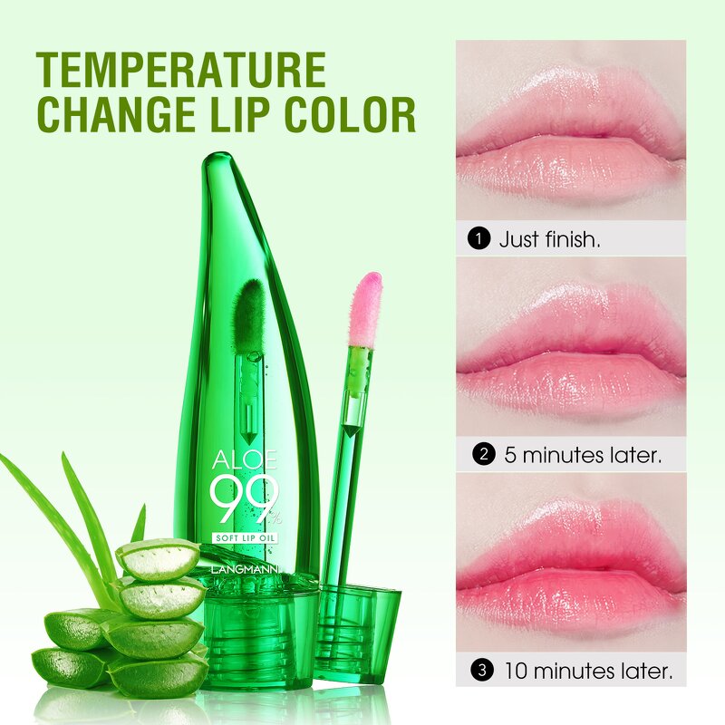 Lip Gloss - Manufacturer Langmanni Aloe Temperature-sensitive Discoloration Lip Lacquer