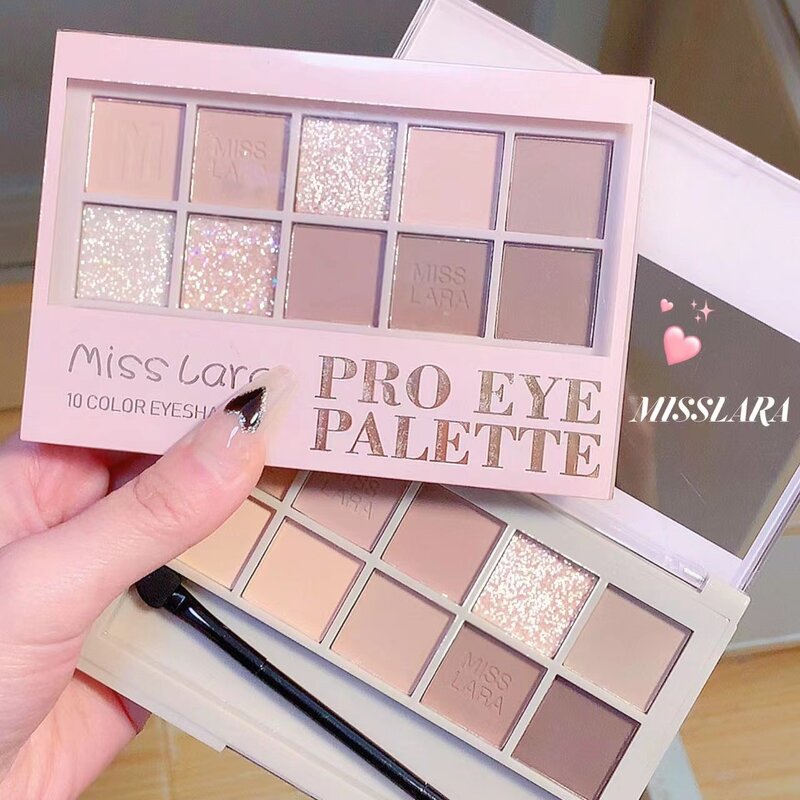 Eyeshadow Palette - Manufacturer Misslara 10 Color Milk Tea Matte Nude with Brush