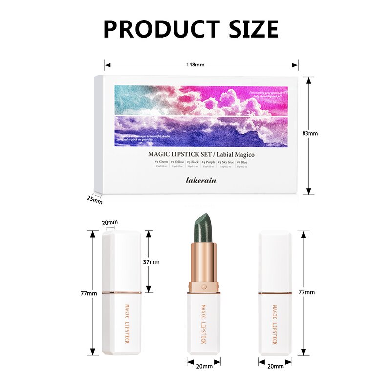 Lipstick Kit - Manufacturer Lakerain Temperature Change Matte No Stain on Cup