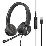 Business Headset Manufacturer - H362 USB Wired with Mic Noise Reduction for Call Centers