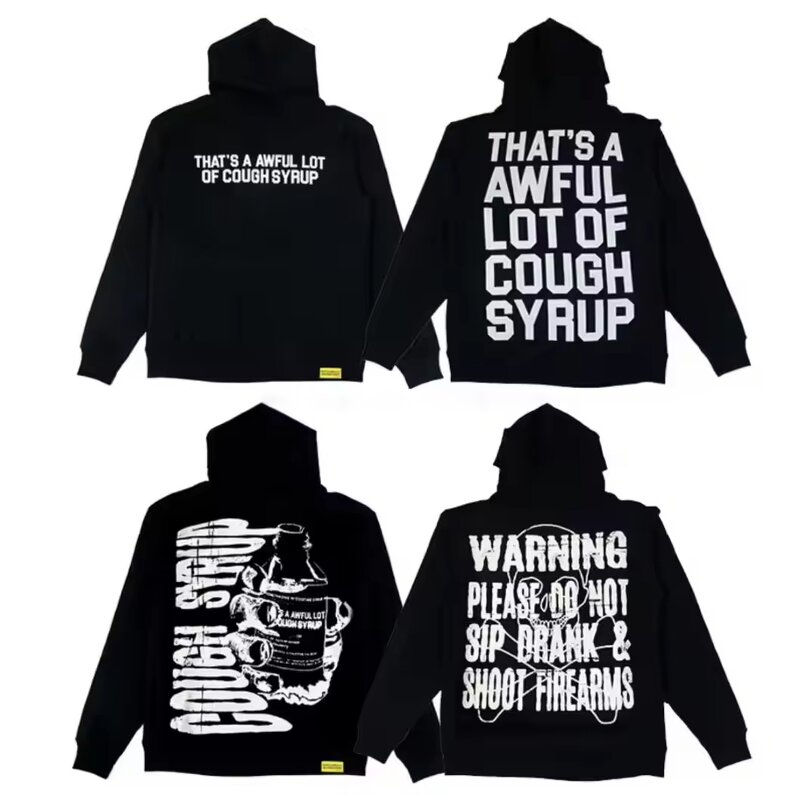Hoodie - Manufacturer Cough Syrup 100%Cotton Heavyweight Streetwear Men