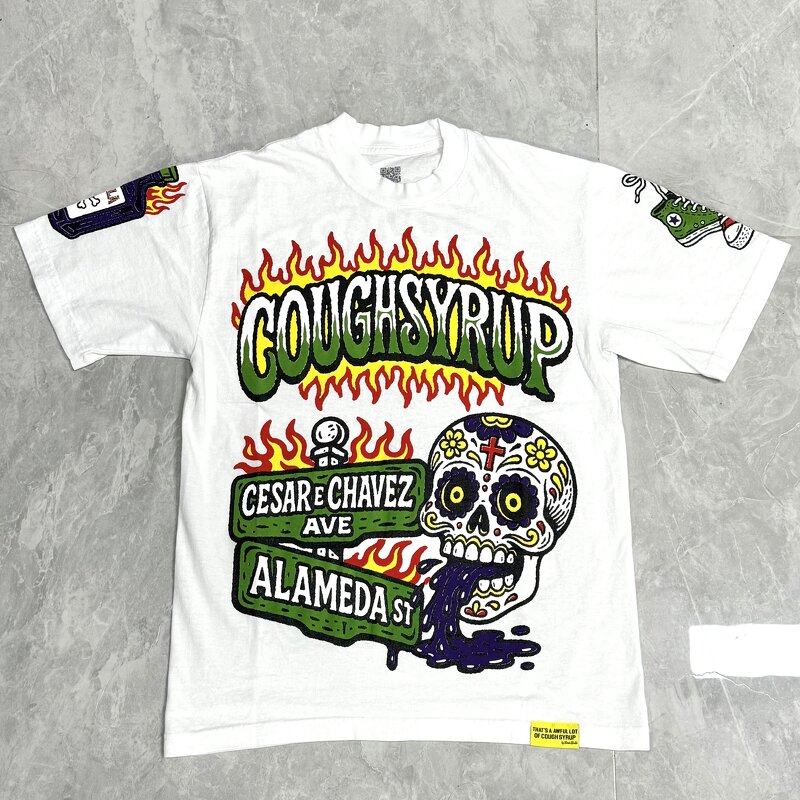 T-shirt - Manufacturer Wholesale 240g Cough Syrup Graphic Heavy Weight Men