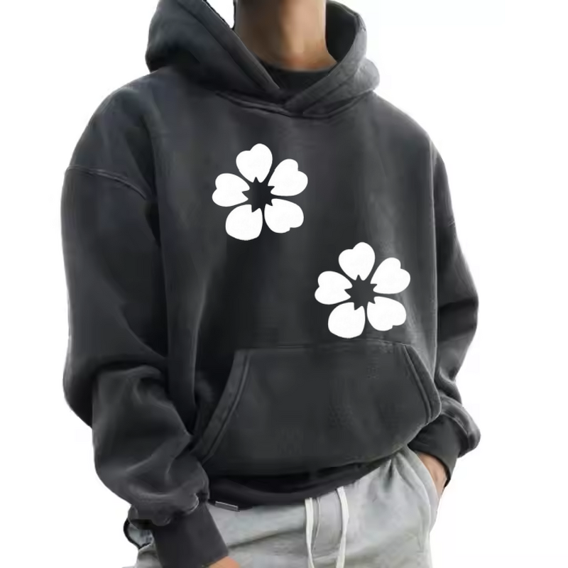 Hoodie - Manufacturer 100%Cotton Fleece Puff Print American Streetwear Men