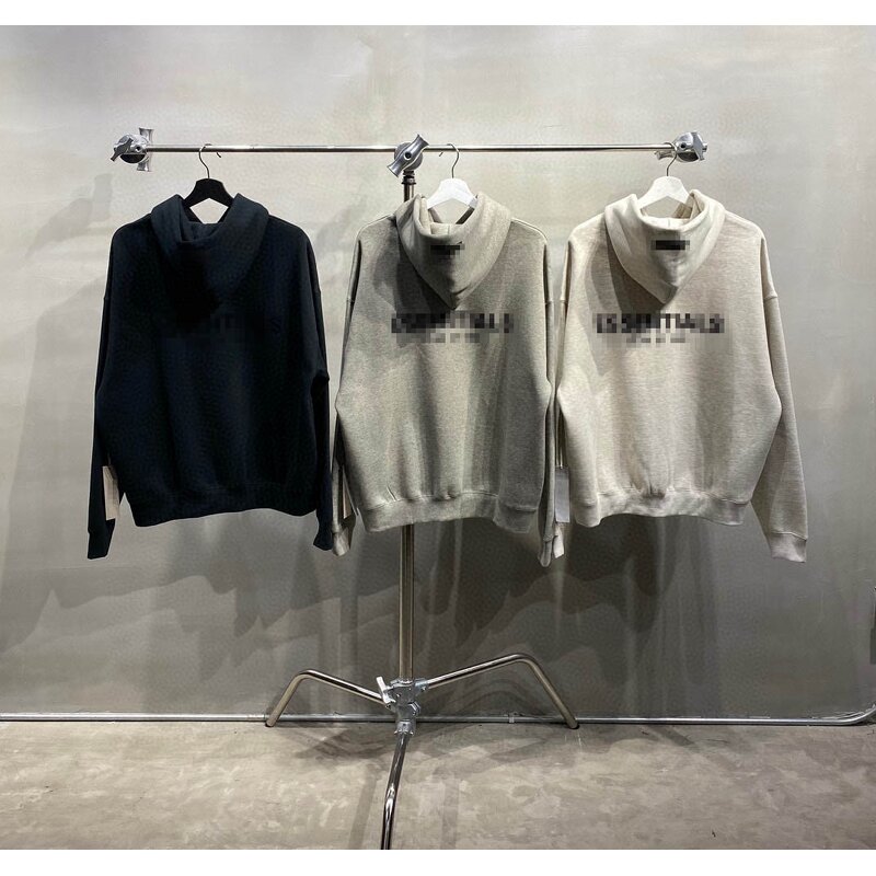 Hoodie - Manufacturer Fear of 22 Flocking Print God Letters Essen Flower