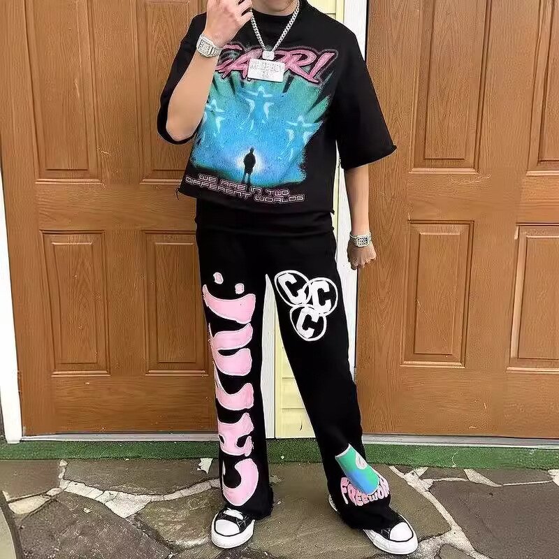 Track Pants - Manufacturer 100%Cotton Heavyweight Glo Gang Sweatpants Men