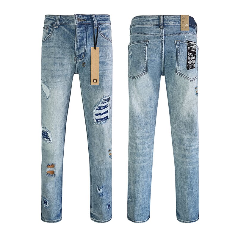 Jeans - Manufacturer Ksubiy Ripped Slim Distressed Wash Designer Denim Men