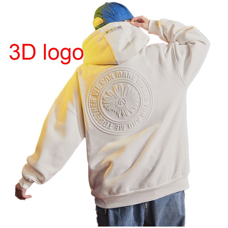 Hoodie - Manufacturer Custom Embossed Oversized White Blank Puff Print Men