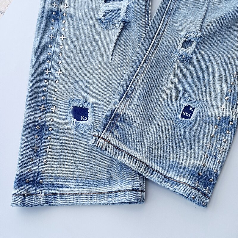 Jeans - Manufacturer Ksubiy Ripped Slim Distressed Wash Designer Denim Men