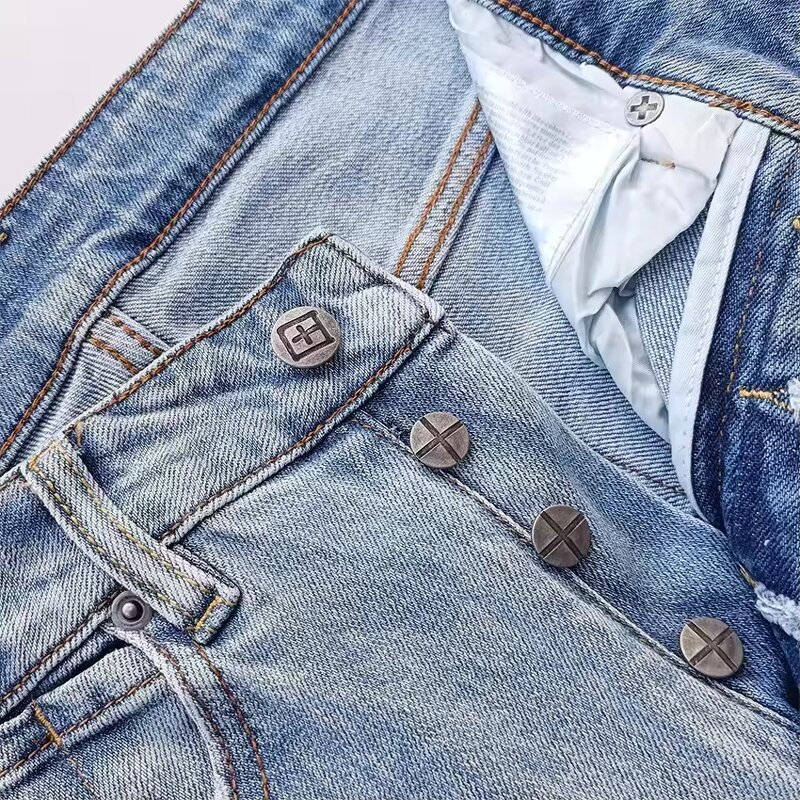 Jeans - Manufacturer Ksubiy Stretch Ripped Denim Hip Hop Streetwear Men