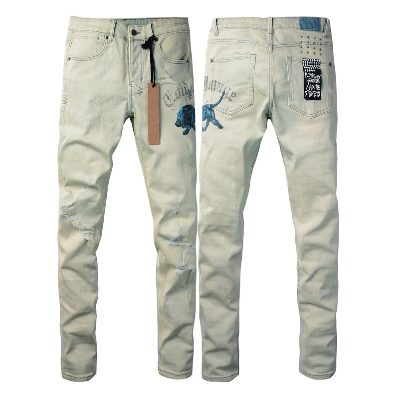 Jeans - Manufacturer Ksubiy Stacked Denim Y2K Distressed Hip Hop Designer Men