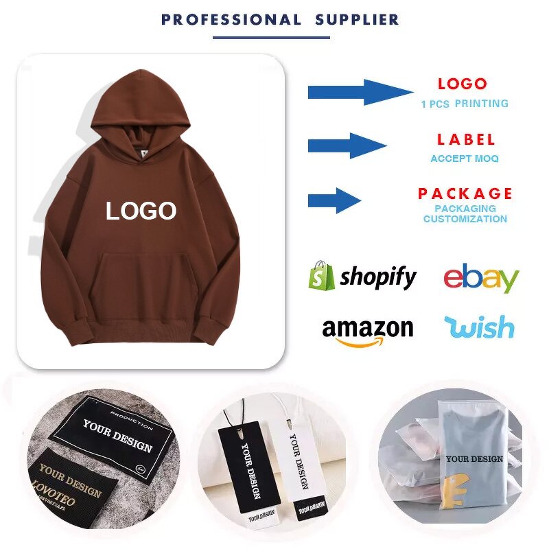 Hoodie - Manufacturer Custom Embossed Oversized White Blank Puff Print Men