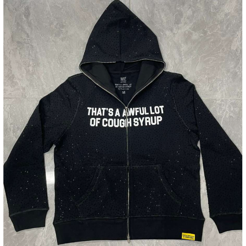 Hoodie - Manufacturer 100%Cotton Rhinestone Cough Syrup Heavyweight Men