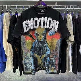 T-shirt - Manufacturer 100%Cotton Y2K Graphic Oversized Mixed Emotion Men