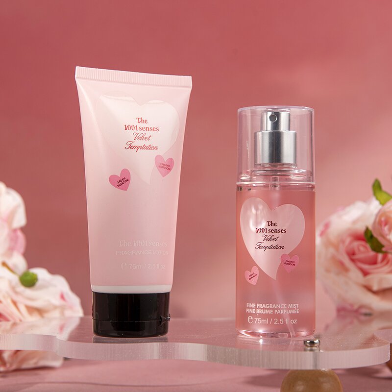 Skin Care Set Manufacturer - 2pcs Valentine's with Body Mist & Moisturizing Cream